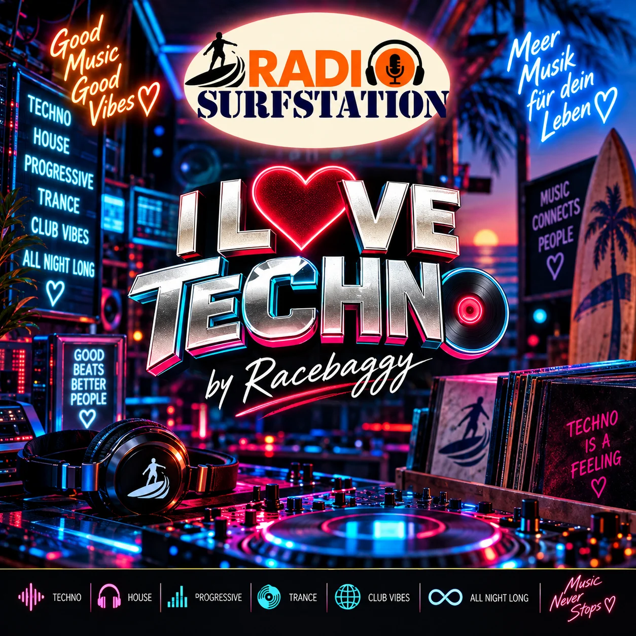 I Love Techno by Racebaggy